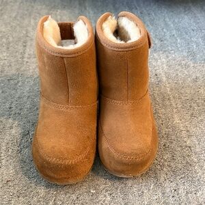 L.L. Bean Tan Suede Baby Boots with Cream Lining